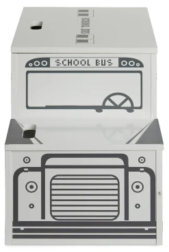 Alice & Fox Legetøjskasse Skolebus, Sort/Hvid