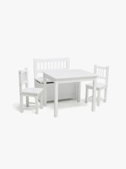 Alice & Fox LOVIS Bord & Stole + Sofa med Opbevaring, Hvid