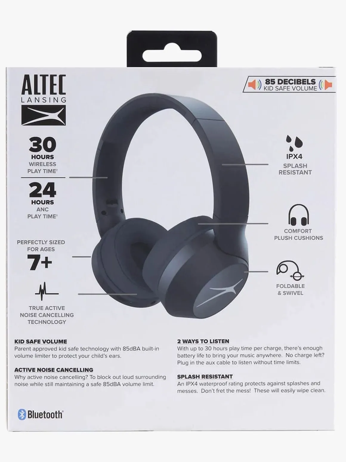 Altec Lansing Høretelefoner Trådløse ANC 2-i-1, Sort
