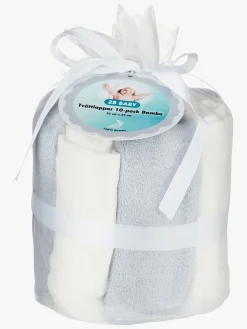 2B Baby Vaskeklude Bambus 10-pak, Grå/Hvid