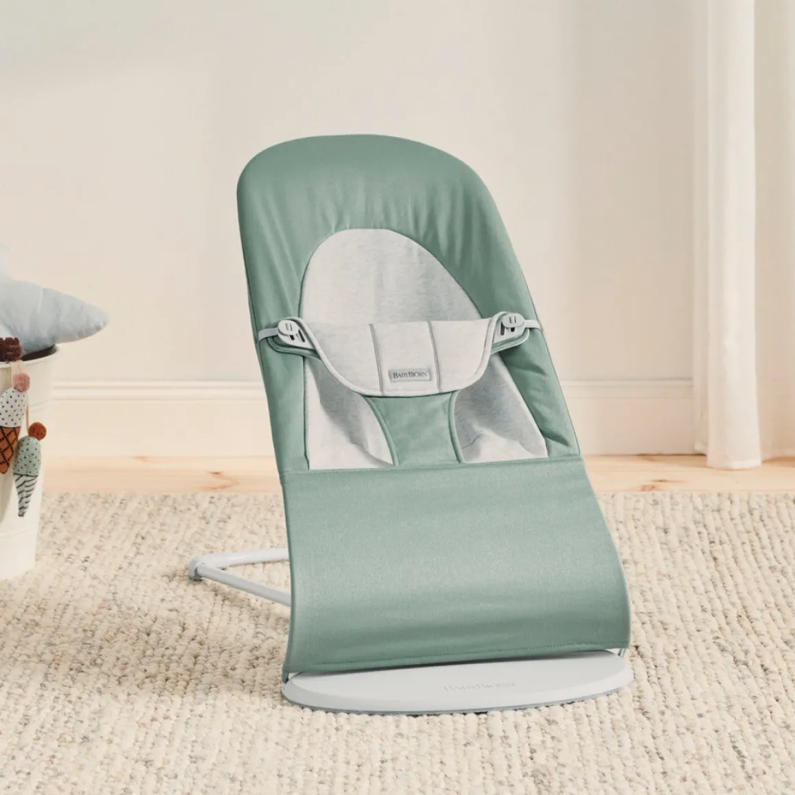 BabyBjörn Balance Soft Skråstol Woven Jersey, Grøn/Grå