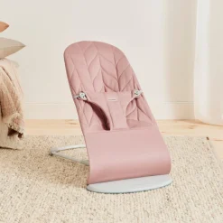 BabyBjörn Bliss Skråstol Woven Bladmønstret Quilt, Gammelrosa