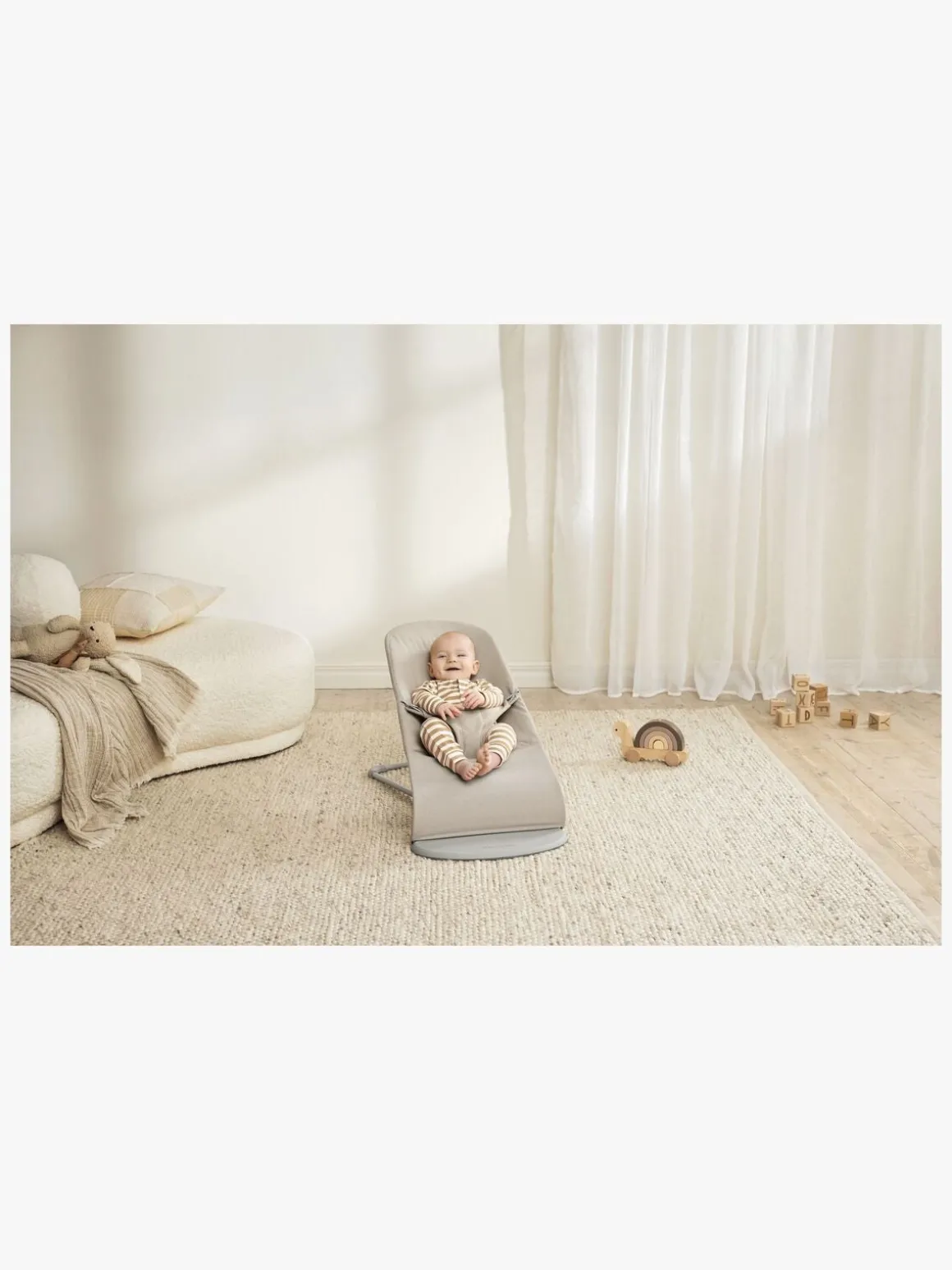 BabyBjörn Bliss Skråstol Woven Mélange, Lys beige