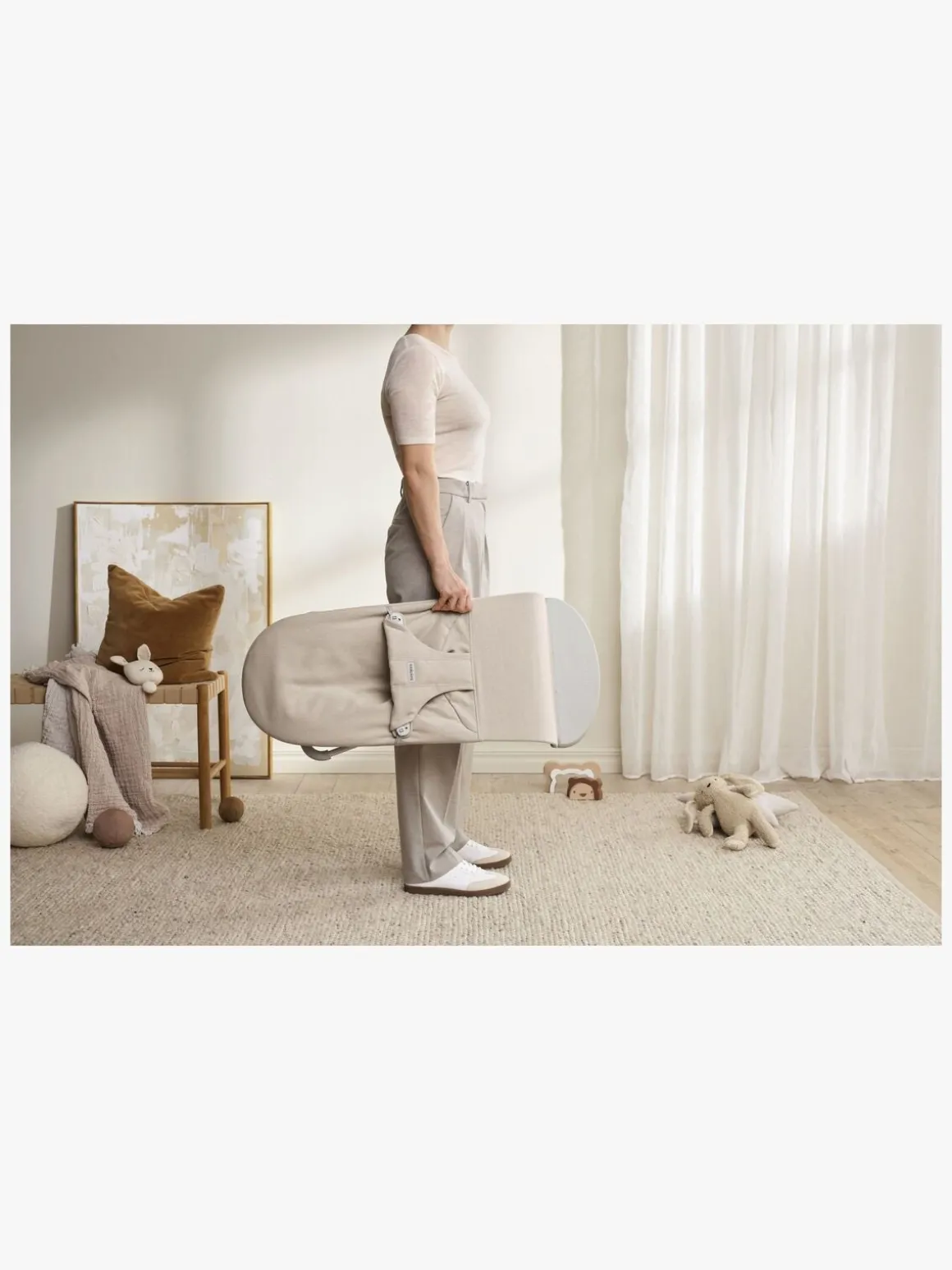 BabyBjörn Bliss Skråstol Woven Mélange, Lys beige