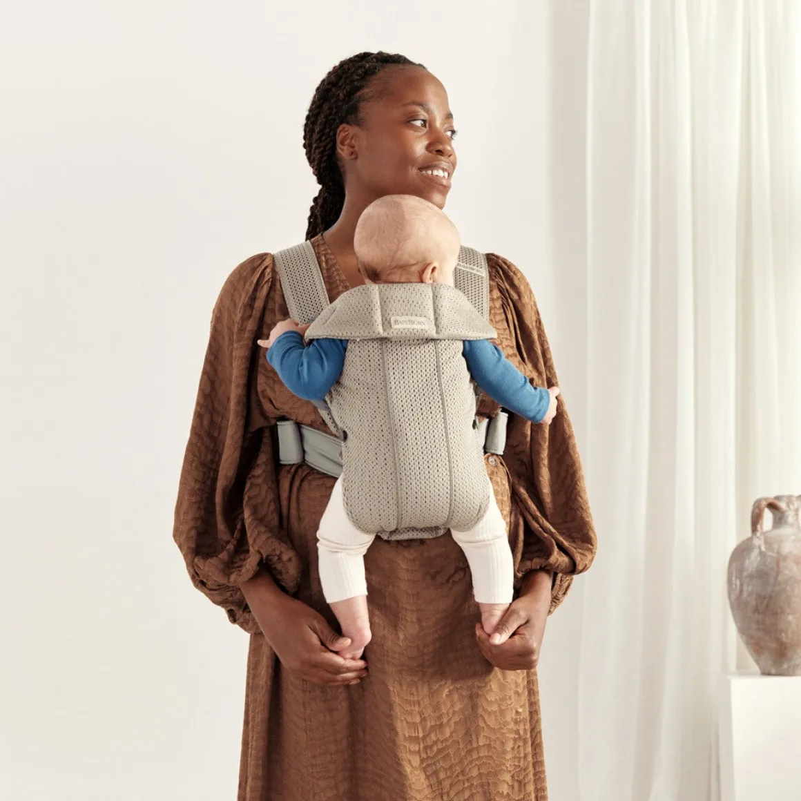 BabyBjörn Bæresele Mini 3D Mesh, Grey Beige