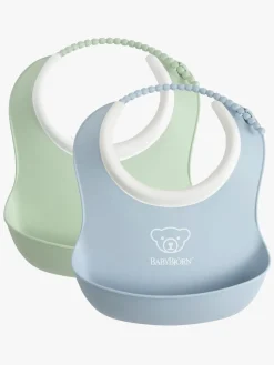 BabyBjörn Hagesmæk-sæt 2-Pak, Lysegrøn/Lyseblå