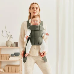 BabyBjörn Mini Bæresele Woven, Mørkegrøn