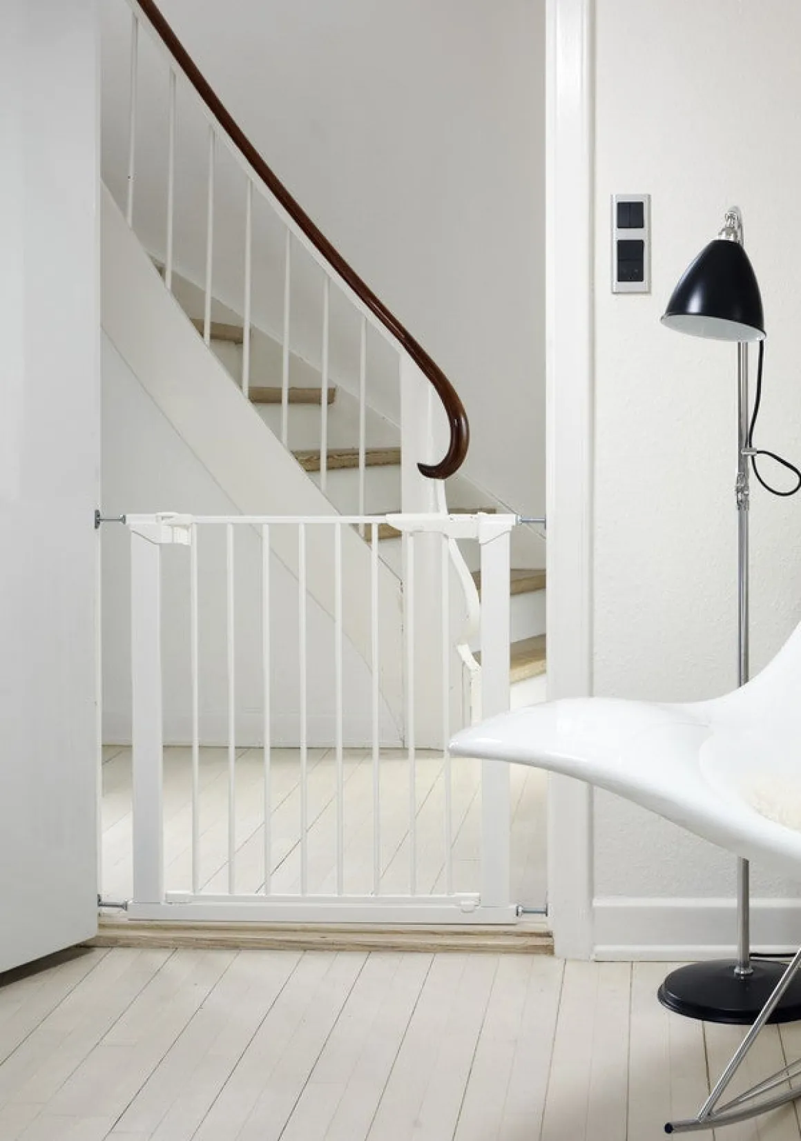 BabyDan Sikkerhedsgitter Premier m. 2 Forlængere, Hvid