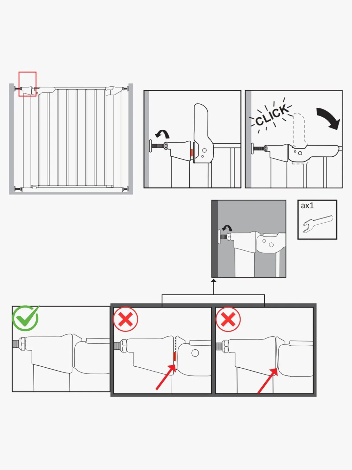 BabyDan Sikkerhedsgitter Premier m. 2 Forlængere, Hvid