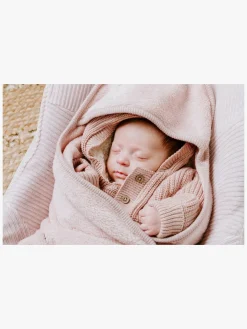 Baby's Only Hooded Baby Tæppe med Fødder Cozy, Old Pink