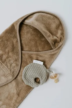 Baby's Only Hooded Baby Tæppe med Fødder Cozy, Clay