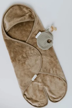 Baby's Only Hooded Baby Tæppe med Fødder Cozy, Clay