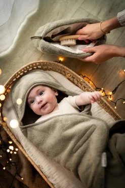 Baby's Only Hooded Baby Tæppe med Fødder Cozy, Urban Green