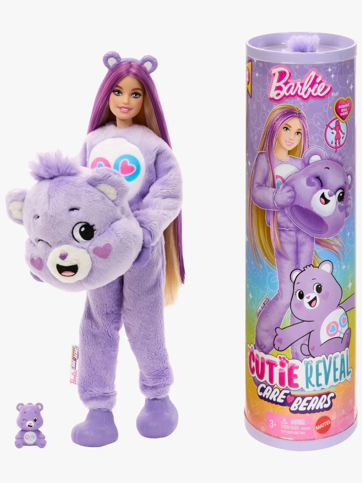 Barbie Cutie Reveal Dukke Care Bears, Lilla