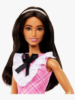 Barbie Fashionista Dukke med Sort Hår & Ternet Kjole