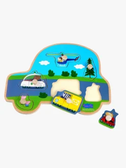 Barbo Toys Gurli Gris Knoppuslespil i Træ Transportmidler 6 Brikker