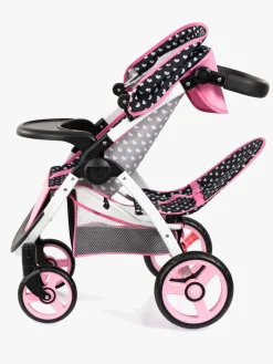 Bayer Design Twin Star Tvillingedukkevogn, Sort/Lyserød