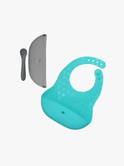 bblüv Hagesmækstallerkener & Ske, Aqua/Grey