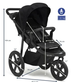 Beemoo Activity Go Aktivitetsklapvogn, Black