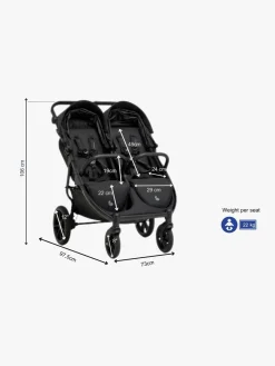 Beemoo BFF60 2 Søskendevogn, Night Black