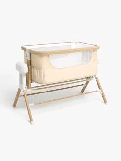 Beemoo CARE AutoMotion Bedside Crib, Beige/Wood