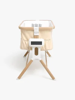 Beemoo CARE AutoMotion Bedside Crib, Beige/Wood