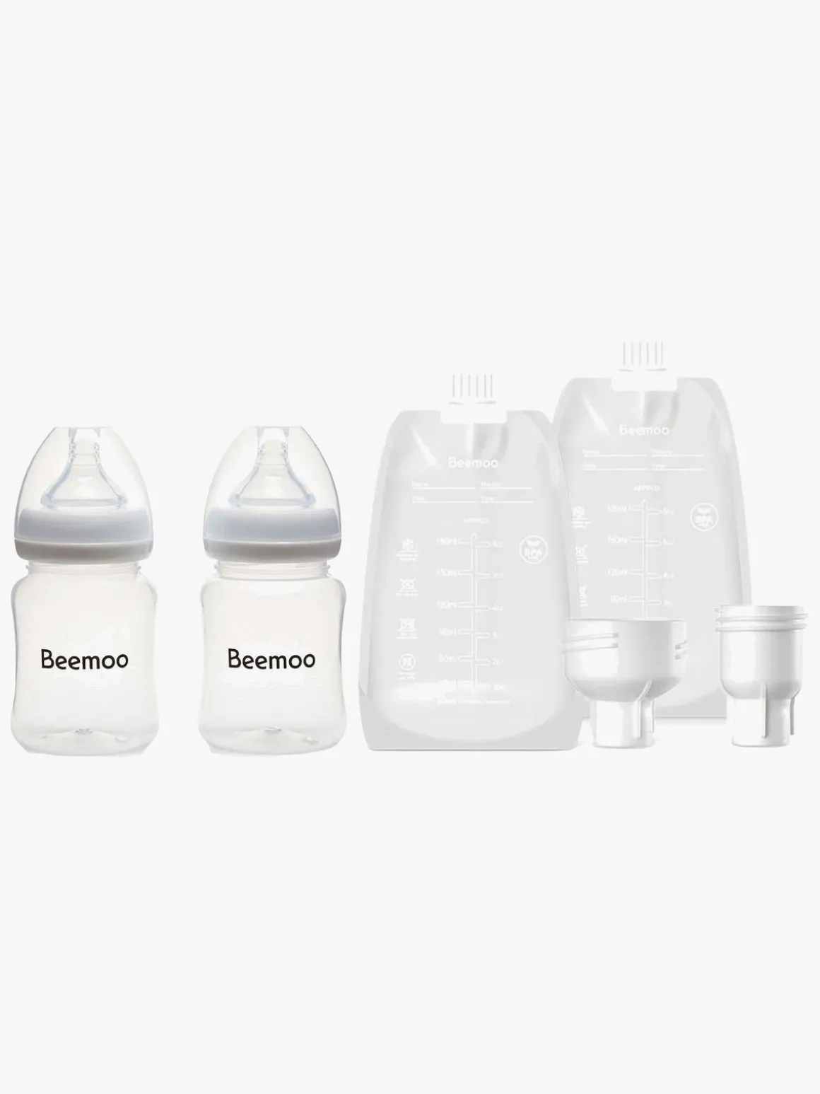 Beemoo CARE Flasker 180 ml 2-Pak inkl. Modermælksposer 30-Pak