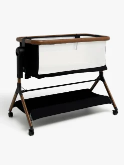Beemoo CARE Luna Bedside Crib, Black/Ebony Oak