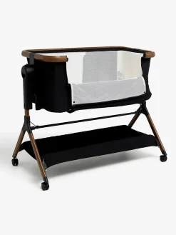 Beemoo CARE Luna Bedside Crib, Black/Ebony Oak