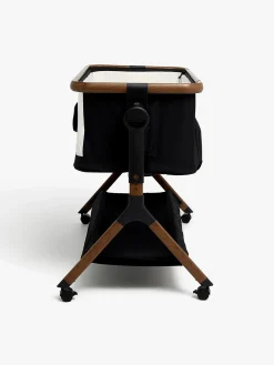 Beemoo CARE Luna Bedside Crib, Black/Ebony Oak