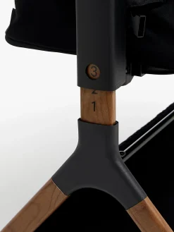 Beemoo CARE Luna Bedside Crib, Black/Ebony Oak