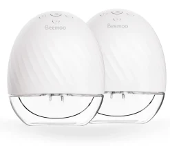 Beemoo CARE Wearable Elektrisk Brystpumpe Dobbelt inkl. Modermælksposer & Modermælksflaske 180 ml 2-pak