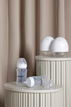 Beemoo CARE Wearable Elektrisk Brystpumpe Dobbelt inkl. Modermælksflaske 240 ml 2-pak