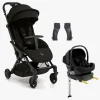 Beemoo Easy Fly Lux 4 Klapvogn inkl Route i-Size Autostol Baby & Base, Jet Black/Black Stone