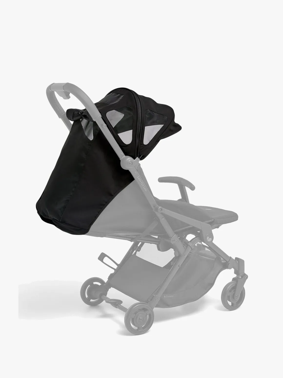 Beemoo Easy Fly Lux 4 Klapvogn inkl. Tilbehørspakke, Jet Black