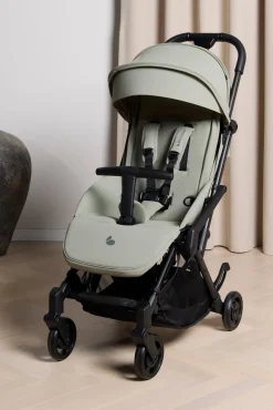 Beemoo Easy Fly Lux 4 Klapvogn Inkl. Route i-Size Autostol Baby & Base, Spring Green/Mineral Grey