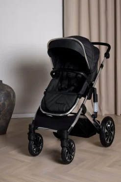 Beemoo Maxi 4 Duovogn inkl. Route i-Size Autostol Baby & ISOFIX Base, Black Silver/Black Stone