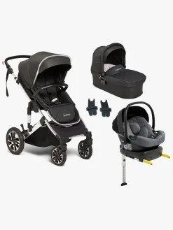 Beemoo Maxi 4 Duovogn inkl. Route i-Size Autostol Baby & ISOFIX Base, Black Silver/Mineral Gray