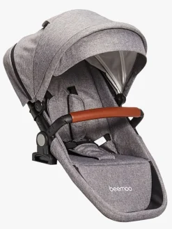 Beemoo Maxi 4 Twin Søskendevogn inkl. Ekstra Søskendesæde & Maxi-Cosi CabrioFix i-Size Autostol Baby & Base, Grey