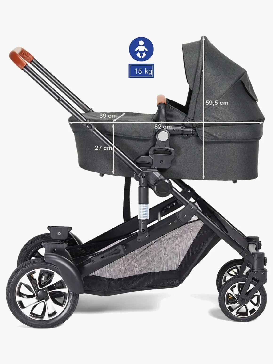 Beemoo Maxi 4 Twin Søskendevogn, Black/Black