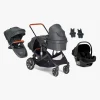 Beemoo Maxi 4 Twin Søskendevogn inkl. Ekstra Søskendesæde & Route i-Size Autostol Baby, Black/Black Stone