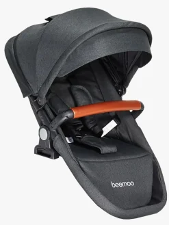 Beemoo Maxi 4 Twin Søskendevogn inkl. Ekstra Søskendesæde & Route i-Size Autostol Baby & ISOFIX Base, Black/Black Stone