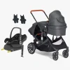 Beemoo Maxi 4 Twin Søskendevogn inkl. Maxi-Cosi CabrioFix i-Size Autostol Baby & Base, Black