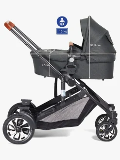 Beemoo Maxi 4 Twin Søskendevogn, Grey Melange/Black