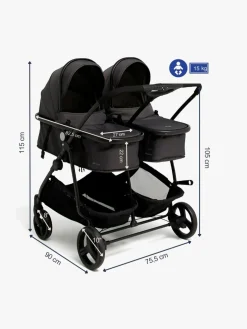 Beemoo Move Twin 2-in-1 Søskendevogn, Asphalt