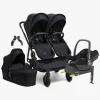 Beemoo Pro Twin 2 Søskendevogn inkl. Maxi-Cosi CabrioFix & Base, Coffee Black