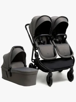 Beemoo Pro Twin 2 Søskendevogn inkl. Liggedel, Mocha Grey