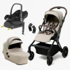 Beemoo Pro Twist Duovogn Inkl. MaxiCosi CabrioFix Autostol Baby & Base, Latte Beige/Essential Black