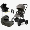 Beemoo Pro Twist Duovogn Inkl. Beemoo Route Autostol Baby & Base, Mocha Grey/Black Stone