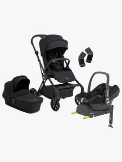 Beemoo Pro Twist Duovogn inkl. Maxi-Cosi CabrioFix Autostol Baby & Base, Coffee Black/Essential Black